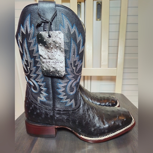 Cody James Buzzard Exotic Ostrich Western Boots Square Toe BECJFA25L7 Mens Sz 11 - Picture 3 of 7